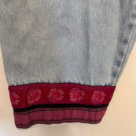 CROSSING POINTE Cropped Womens Jeans Sz 12MS Boho Ribbon Relax Gilmore Girls Y2k - Picture 7 of 13